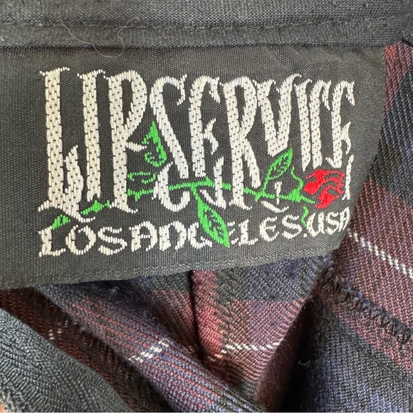 Lip Service Y2K vintage mini plaid skirt goth H - Picture 8 of 10